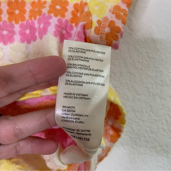 Free People Babe Town Polo Shirt Floral Spring Hippie S - Picture 6 of 7